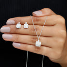 Rosec Jewels-Certified Lab Grown Diamond Bridal Necklace Earring Set