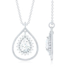 Pear Shape Lab Grown Diamond Teardrop Pendant Necklace Lab - ( EF-VS ) - Rosec Jewels