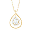Pear Shape Lab Grown Diamond Teardrop Pendant Necklace Lab - ( EF-VS ) - Rosec Jewels