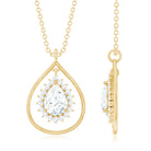 Pear Shape Lab Grown Diamond Teardrop Pendant Necklace Lab - ( EF-VS ) - Rosec Jewels