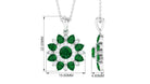 Lab Created Emerald and Diamond Flower Necklace AAAA - Rosec Jewels