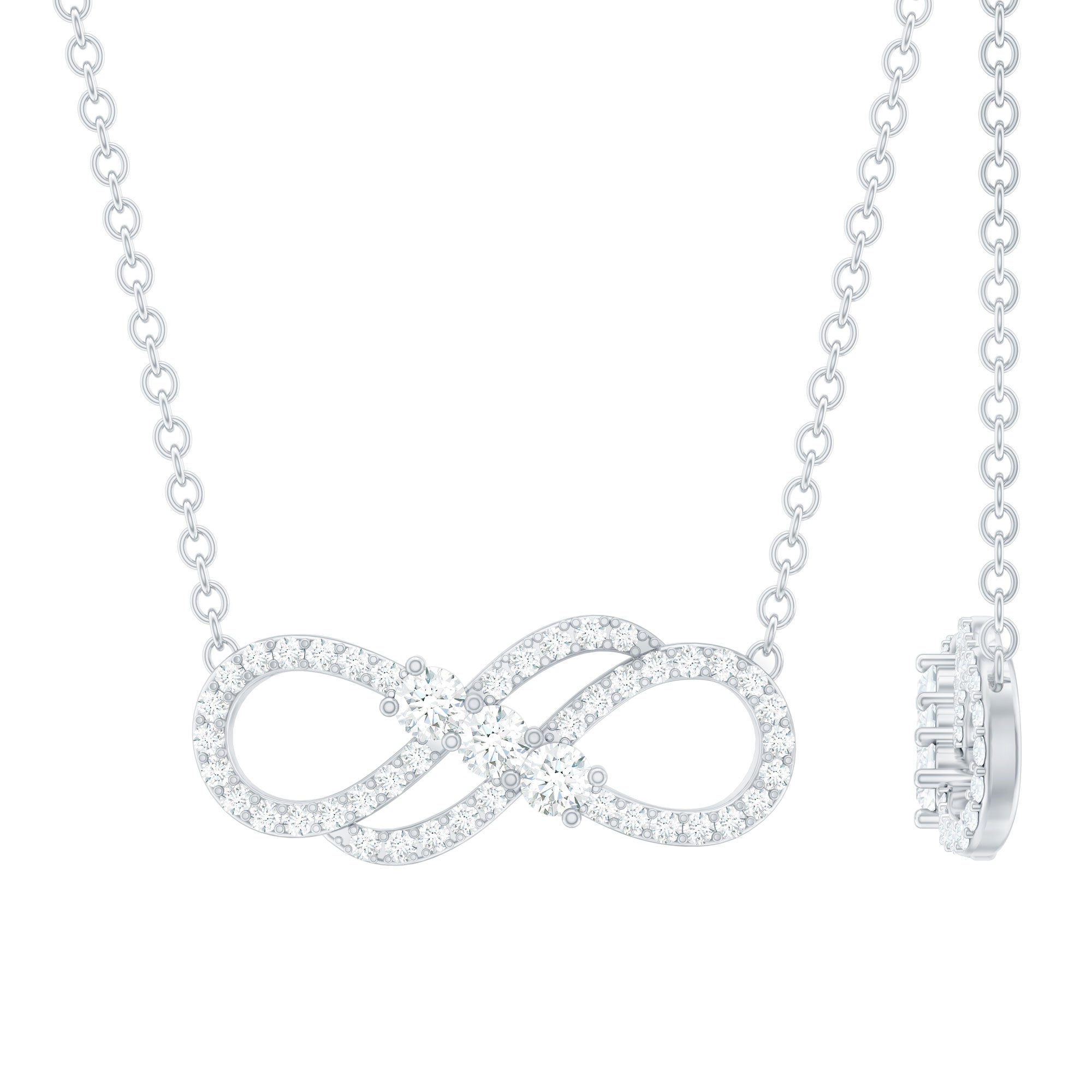 Certified Moissanite Infinity Symbol Necklace for Women