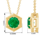 0.75 CT Antique Emerald Solitaire Pendant in 6 Prong Setting Emerald - ( AAA ) - Quality - Rosec Jewels
