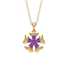 1/2 CT Purple Amethyst Cluster and Gold Heart Petal Pendant Amethyst - ( AAA ) - Quality - Rosec Jewels