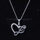 Rosec Jewels-Diamond Heart and Music Note Pendant Necklace