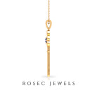 Natural Blue Sapphire Key to My Heart Necklace AAA - Rosec Jewels