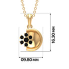 Black Onyx Cluster and Gold Disc Pendant for Women Black Onyx - ( AAA ) - Quality - Rosec Jewels