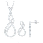 Rosec Jewels-Infinity Earrings and Necklace Set with 3/4 CT Diamond