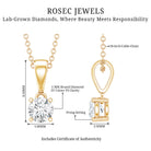 Round 0.4 Carat Brilliant Cut Lab Diamond Solitaire Necklace for Women Lab - ( EF-VS ) - Rosec Jewels