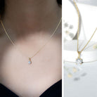 Round 0.4 Carat Brilliant Cut Lab Diamond Solitaire Necklace for Women Lab - ( EF-VS ) - Rosec Jewels