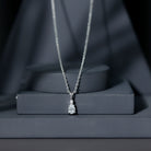 6X5 MM Lab Grown Diamond Teardrop Pendant Necklace Lab - ( EF-VS ) - Rosec Jewels