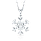 Certified Natural Diamond Christmas Necklace With Chain Natural - ( HI-SI ) - Rosec Jewels