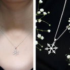 Genuine Diamond Snowflake Pendant for Women Natural - ( HI-SI ) - Rosec Jewels