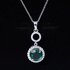 Certified Lab Created Emerald Wedding Necklace with Chain AAAA - Rosec Jewels
