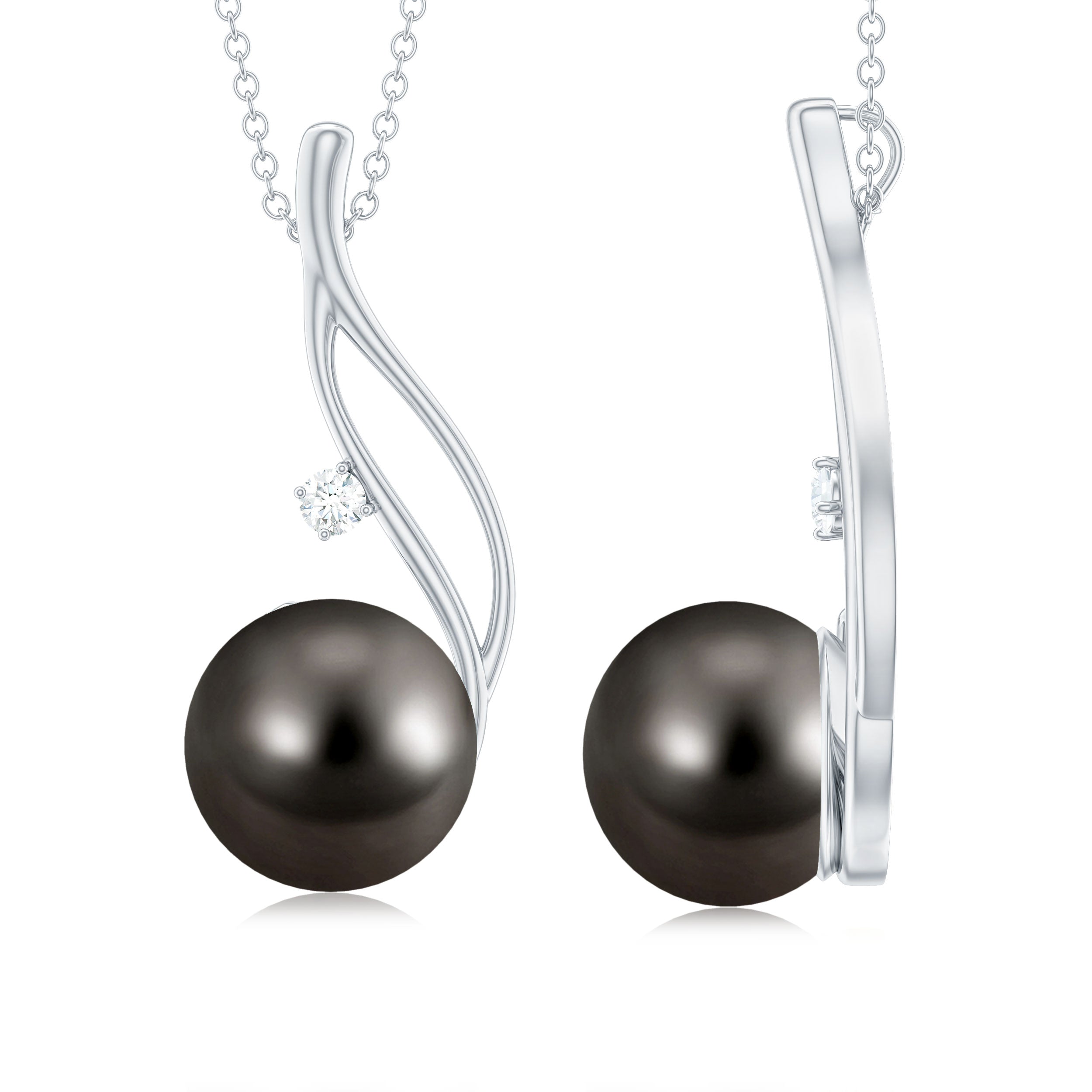 10MM Tahitian Pearl Drop Pendant with Hidden Bail AAA - Rosec Jewels