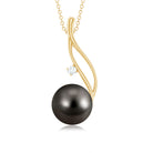 10MM Tahitian Pearl Drop Pendant with Hidden Bail AAA - Rosec Jewels
