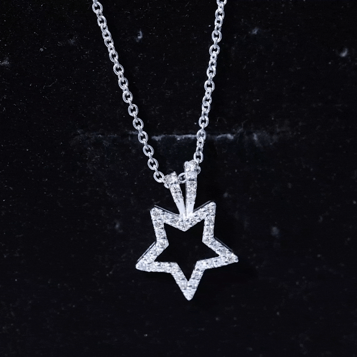 Natural Diamond Star Pendant For Women Natural - ( HI-SI ) - Rosec Jewels