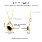 Pear Shape Lab Grown Black Diamond Designer Necklace For Women AAAA ( Synthetic ) - Rosec Jewels