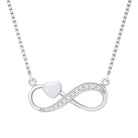 Rosec Jewels-Certified Silver Cubic Zirconia Infinity Necklace with Heart