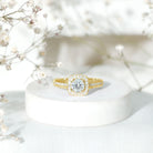 Classic Moissanite Halo Engagement Ring with Certificate D-VS1 - Rosec Jewels