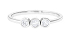 Natural Diamond 3 Stone Promise Ring with Certificate Natural - ( HI-SI ) - Rosec Jewels