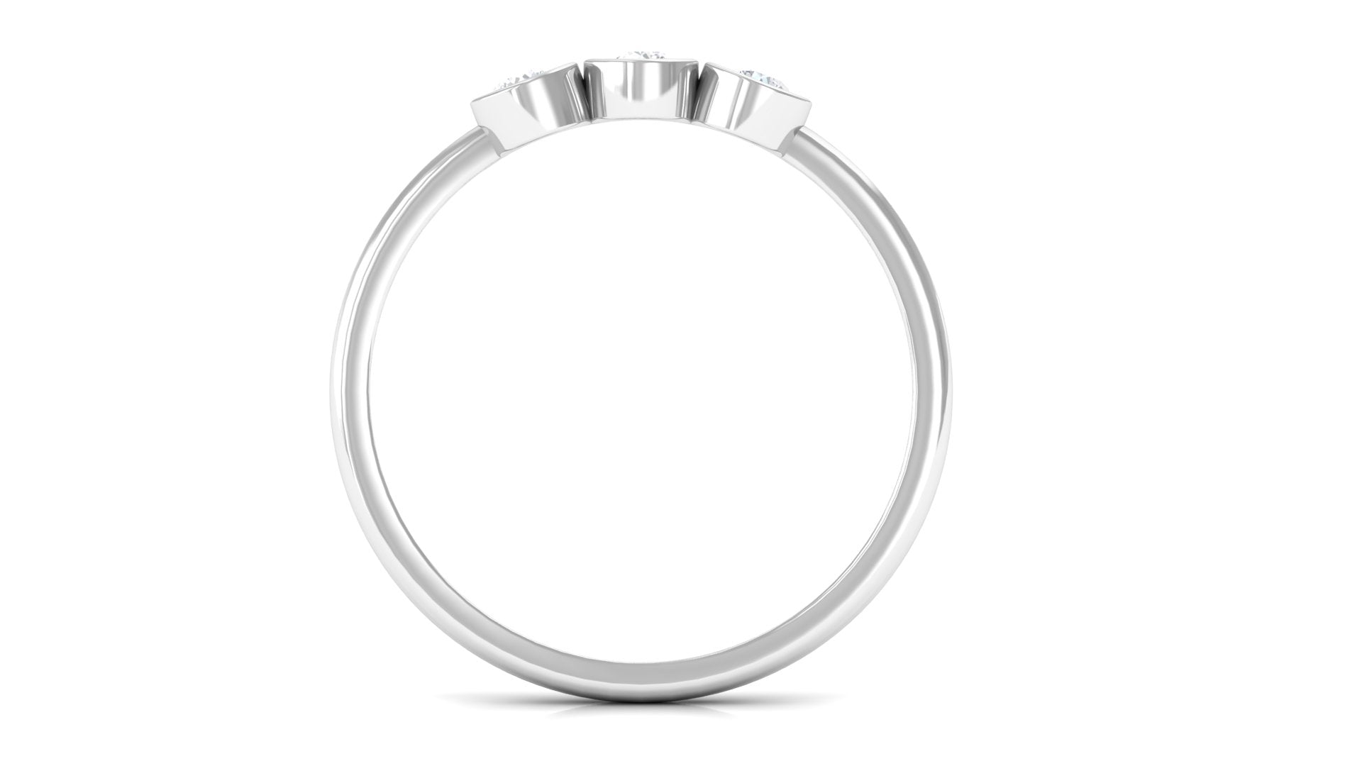 Rosec Jewels-Natural Diamond 3 Stone Promise Ring with Certificate
