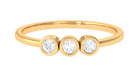 Natural Diamond 3 Stone Promise Ring with Certificate Natural - ( HI-SI ) - Rosec Jewels