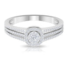 Classic Diamond Split Shank Engagement Ring Natural - ( HI-SI ) - Rosec Jewels