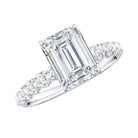 Rosec Jewels-Octagon Moissanite Solitaire Engagement Ring with Side Stones