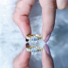 Rosec Jewels-Octagon Moissanite Solitaire Engagement Ring with Side Stones