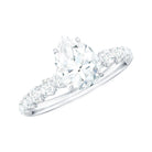 Pear Shaped Moissanite Solitaire Engagement Ring D-VS1 - Rosec Jewels