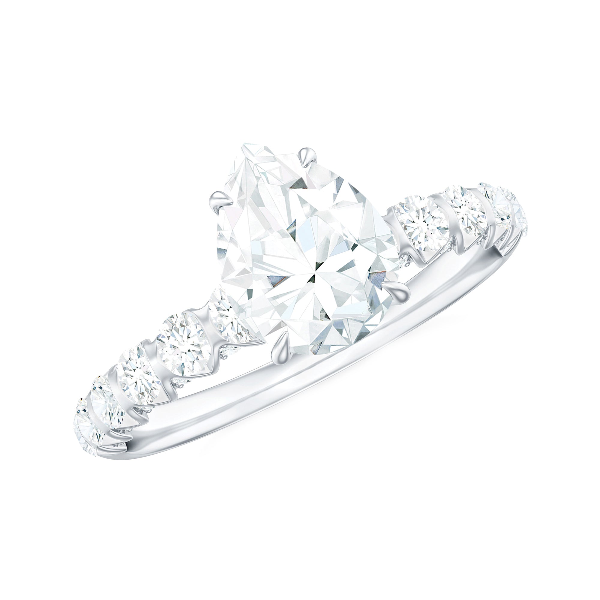 Pear Shaped Moissanite Solitaire Engagement Ring D-VS1 - Rosec Jewels