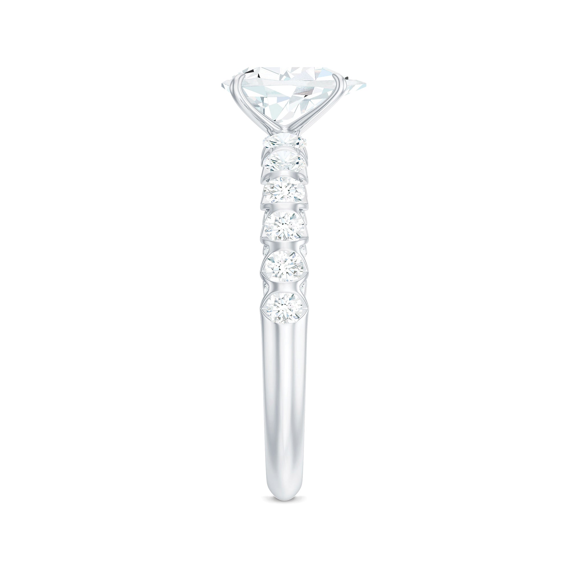 Pear Shaped Moissanite Solitaire Engagement Ring D-VS1 - Rosec Jewels