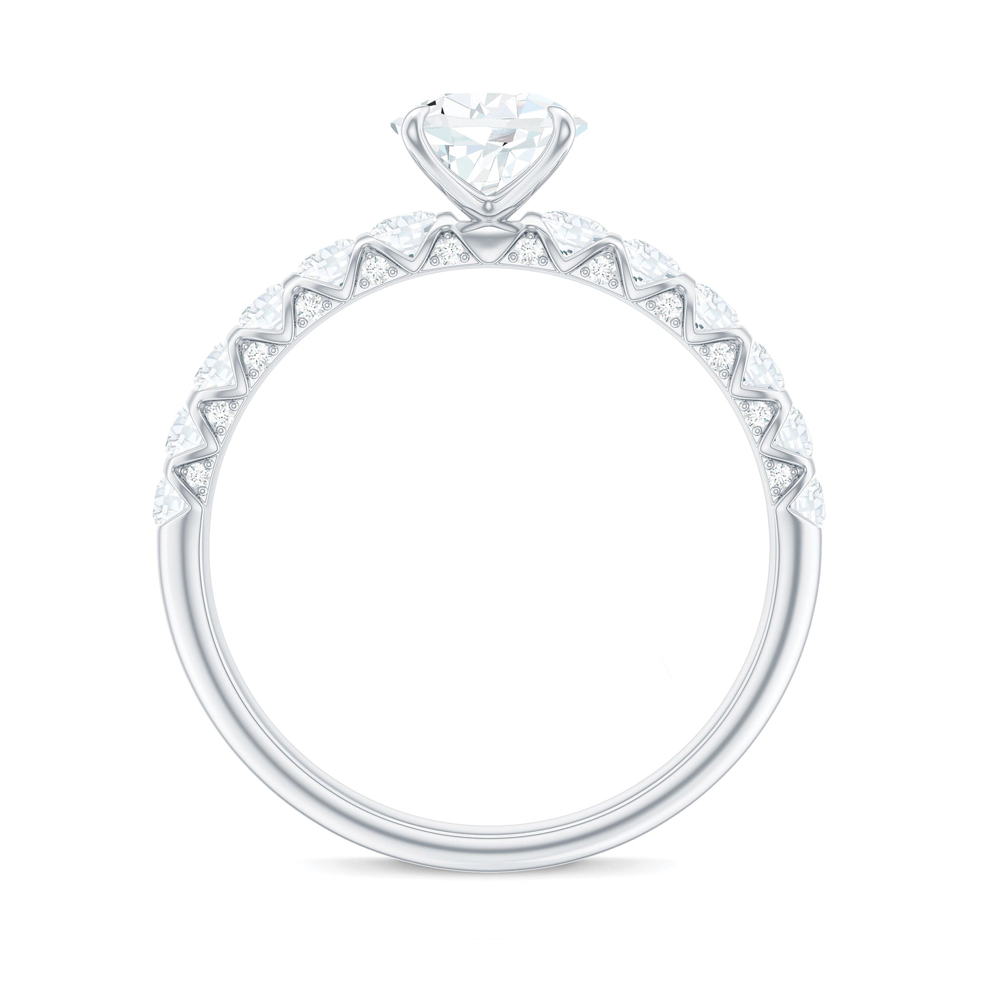 Pear Shaped Moissanite Solitaire Engagement Ring D-VS1 - Rosec Jewels