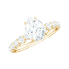 Pear Shaped Moissanite Solitaire Engagement Ring D-VS1 - Rosec Jewels