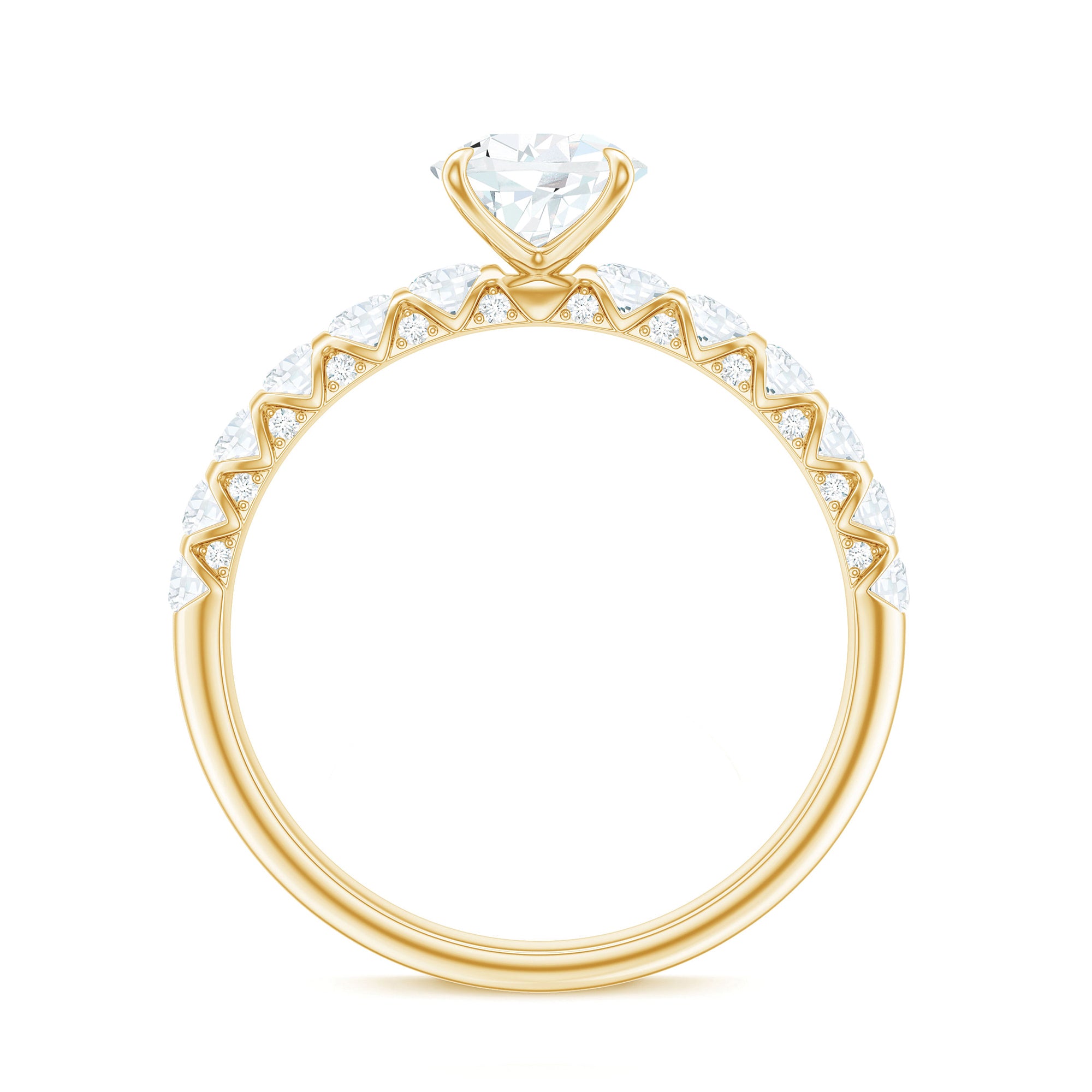 Pear Shaped Moissanite Solitaire Engagement Ring D-VS1 - Rosec Jewels