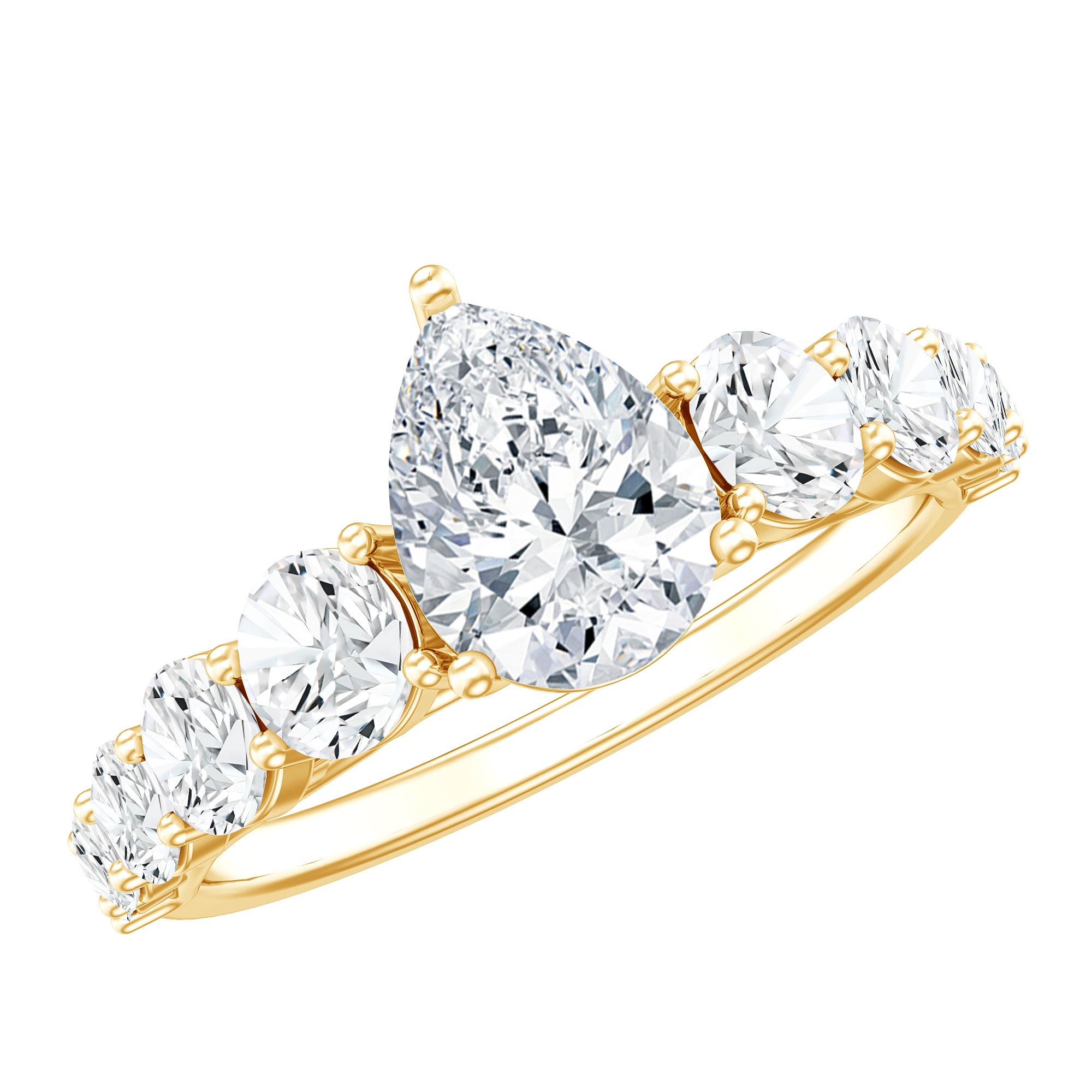 Rosec Jewels-Perfect Pear Engagement Ring with Moissanite