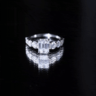 1.8 Carat Emerald Cut Moissanite Side Stone Engagement Ring with Certificate D-VS1 - Rosec Jewels