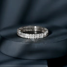 Double Row Moissanite Stackable Eternity Band Ring D-VS1 - Rosec Jewels