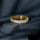 Double Row Moissanite Stackable Eternity Band Ring D-VS1 - Rosec Jewels