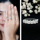 Certified Moissanite Cluster Eternity Band D-VS1 - Rosec Jewels