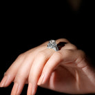 1.5 Carat Heart Moissanite 3 Stone Engagement Ring in Crossover Band D-VS1 - Rosec Jewels