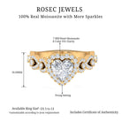 1.5 CT Heart Shape Moissanite Engagement Ring with Accent D-VS1 - Rosec Jewels