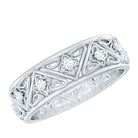 Vintage Style Diamond Wedding Band Ring Natural - ( HI-SI ) - Rosec Jewels