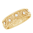 Vintage Style Diamond Wedding Band Ring Natural - ( HI-SI ) - Rosec Jewels