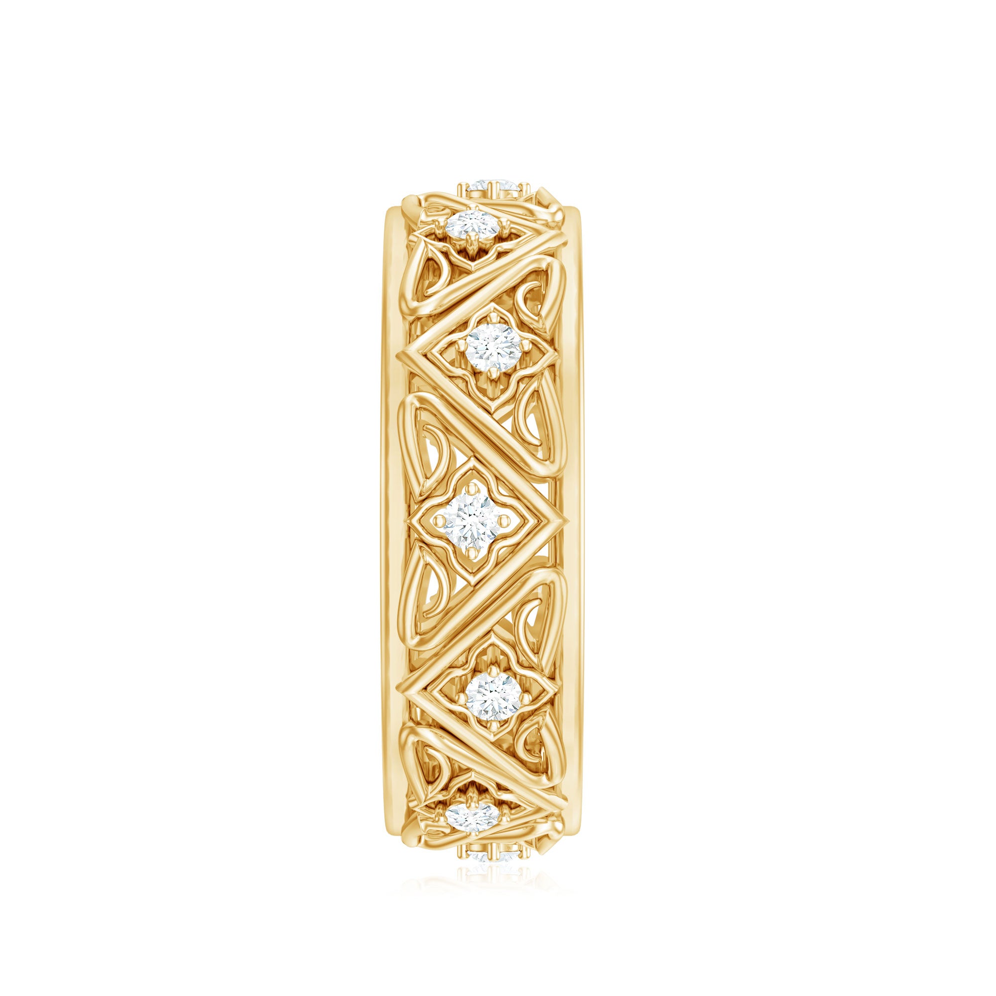 Vintage Style Diamond Wedding Band Ring Natural - ( HI-SI ) - Rosec Jewels