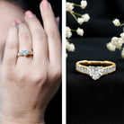 2 CT Moissanite Heart Engagement Ring with Beaded Details D-VS1 - Rosec Jewels