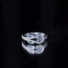 Natural Blue Sapphire Diamond Interlock Ring for Women AAA - Rosec Jewels