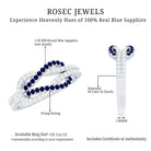 Natural Blue Sapphire Diamond Interlock Ring for Women AAA - Rosec Jewels