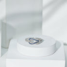 Natural Blue Sapphire Diamond Interlock Ring for Women AAA - Rosec Jewels